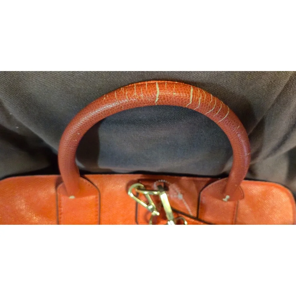 Mellow World Orange‎ Perforated Vegan Leather Convertible Backpack Satchel Bag